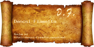Dencsi Fiametta névjegykártya